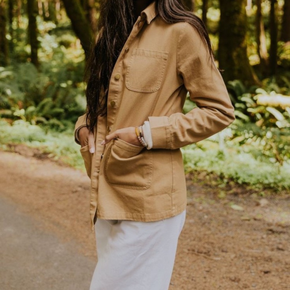 Roolee Tan Jacket Button Down Jacket - image 3